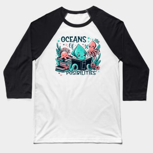 Oceans Of Possibilities Summer Reading Anglerfish Baseball T-Shirt